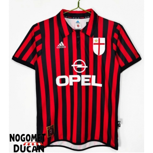 AC Milan 1999-2000 Retro Domaci Dres Kratak Rukav AC Milan 1999-2000 Retro Domaci Dres Kratak Rukav