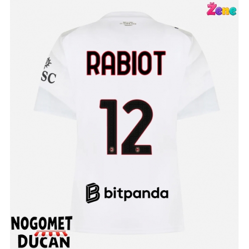 AC Milan Adrien Rabiot #12 Gostujuci Dres Ženska 2026-27 Kratak Rukav AC Milan Adrien Rabiot #12 Gostujuci Dres Ženska 2026-27 Kratak Rukav