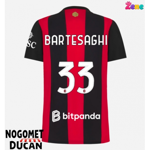 AC Milan Davide Bartesaghi #33 Domaci Dres Ženska 2026-27 Kratak Rukav AC Milan Davide Bartesaghi #33 Domaci Dres Ženska 2026-27 Kratak Rukav