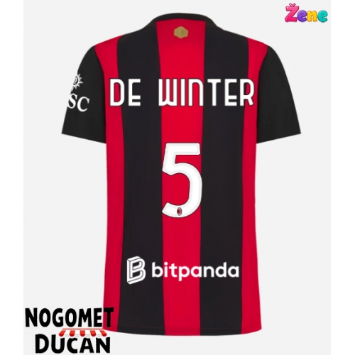 AC Milan Koni De Winter #5 Domaci Dres Ženska 2026-27 Kratak Rukav AC Milan Koni De Winter #5 Domaci Dres Ženska 2026-27 Kratak Rukav