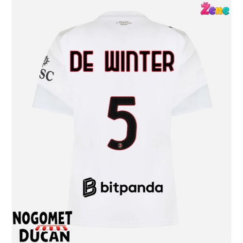 AC Milan Koni De Winter #5 Gostujuci Dres Ženska 2026-27 Kratak Rukav AC Milan Koni De Winter #5 Gostujuci Dres Ženska 2026-27 Kratak Rukav