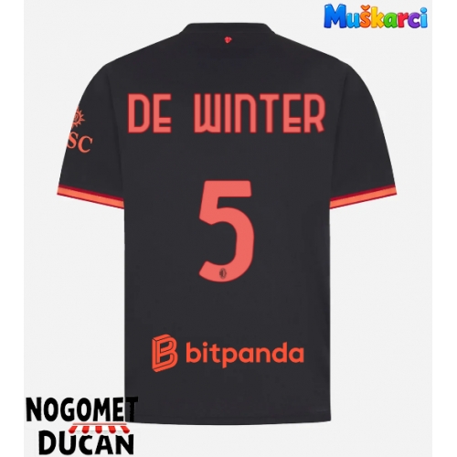 AC Milan Koni De Winter #5 Rezervni Dres 2026-27 Kratak Rukav AC Milan Koni De Winter #5 Rezervni Dres 2026-27 Kratak Rukav