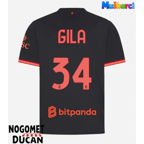 AC Milan Mario Gila #34 Rezervni Dres 2026-27 Kratak Rukav AC Milan Mario Gila #34 Rezervni Dres 2026-27 Kratak Rukav