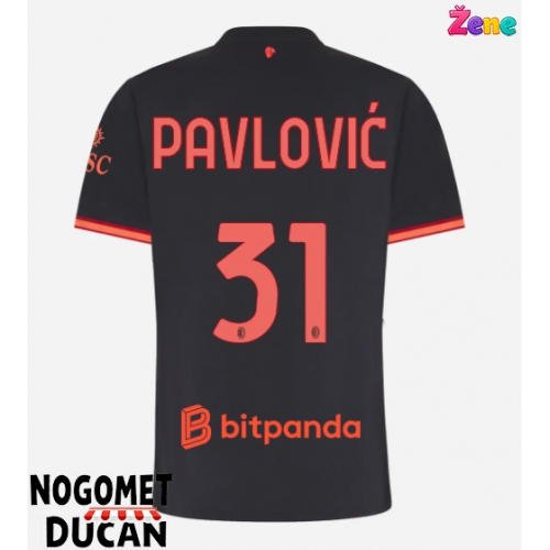 AC Milan Strahinja Pavlovic #31 Rezervni Dres Ženska 2026-27 Kratak Rukav AC Milan Strahinja Pavlovic #31 Rezervni Dres Ženska 2026-27 Kratak Rukav