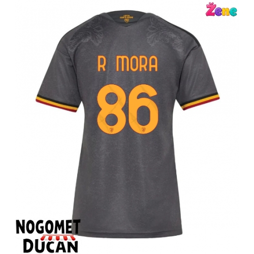 AS Roma Rodrigo Mora #86 Rezervni Dres Ženska 2026-27 Kratak Rukav AS Roma Rodrigo Mora #86 Rezervni Dres Ženska 2026-27 Kratak Rukav
