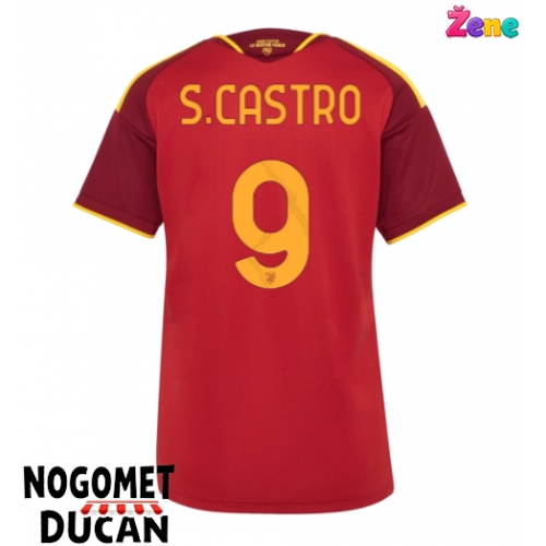 AS Roma Santiago Castro #9 Domaci Dres Ženska 2026-27 Kratak Rukav AS Roma Santiago Castro #9 Domaci Dres Ženska 2026-27 Kratak Rukav