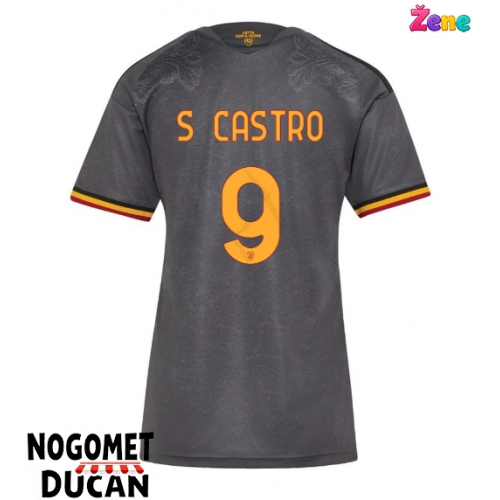 AS Roma Santiago Castro #9 Rezervni Dres Ženska 2026-27 Kratak Rukav AS Roma Santiago Castro #9 Rezervni Dres Ženska 2026-27 Kratak Rukav