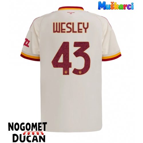 AS Roma Wesley Franca #43 Gostujuci Dres 2026-27 Kratak Rukav AS Roma Wesley Franca #43 Gostujuci Dres 2026-27 Kratak Rukav