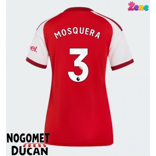 Arsenal Cristhian Mosquera #3 Domaci Dres Ženska 2026-27 Kratak Rukav Arsenal Cristhian Mosquera #3 Domaci Dres Ženska 2026-27 Kratak Rukav