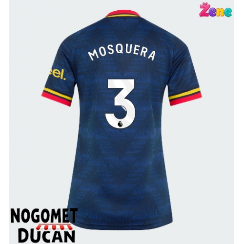 Arsenal Cristhian Mosquera #3 Gostujuci Dres Ženska 2026-27 Kratak Rukav Arsenal Cristhian Mosquera #3 Gostujuci Dres Ženska 2026-27 Kratak Rukav