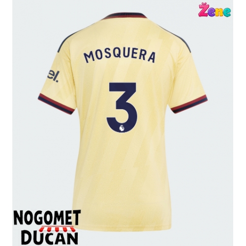 Arsenal Cristhian Mosquera #3 Rezervni Dres Ženska 2026-27 Kratak Rukav Arsenal Cristhian Mosquera #3 Rezervni Dres Ženska 2026-27 Kratak Rukav
