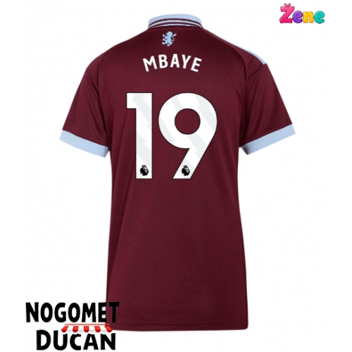 Aston Villa Ibrahim Mbaye #19 Domaci Dres Ženska 2026-27 Kratak Rukav Aston Villa Ibrahim Mbaye #19 Domaci Dres Ženska 2026-27 Kratak Rukav