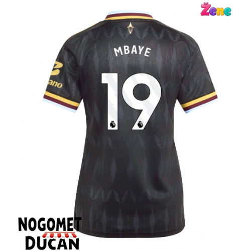 Aston Villa Ibrahim Mbaye #19 Gostujuci Dres Ženska 2026-27 Kratak Rukav Aston Villa Ibrahim Mbaye #19 Gostujuci Dres Ženska 2026-27 Kratak Rukav