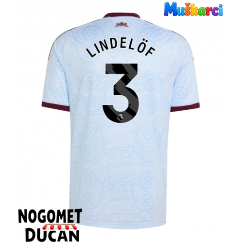 Aston Villa Victor Lindelof #3 Rezervni Dres 2026-27 Kratak Rukav Aston Villa Victor Lindelof #3 Rezervni Dres 2026-27 Kratak Rukav