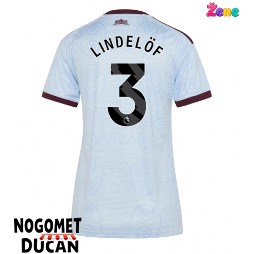 Aston Villa Victor Lindelof #3 Rezervni Dres Ženska 2026-27 Kratak Rukav Aston Villa Victor Lindelof #3 Rezervni Dres Ženska 2026-27 Kratak Rukav