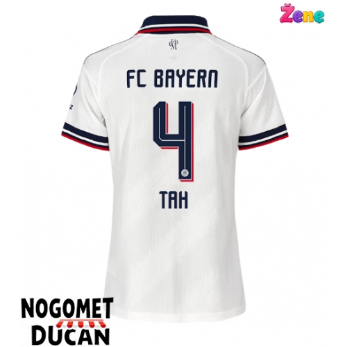 Bayern Munich Jonathan Tah #4 Gostujuci Dres Ženska 2026-27 Kratak Rukav Bayern Munich Jonathan Tah #4 Gostujuci Dres Ženska 2026-27 Kratak Rukav