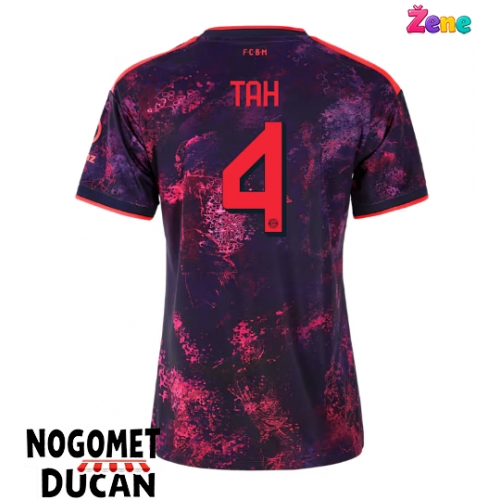 Bayern Munich Jonathan Tah #4 Rezervni Dres Ženska 2026-27 Kratak Rukav Bayern Munich Jonathan Tah #4 Rezervni Dres Ženska 2026-27 Kratak Rukav