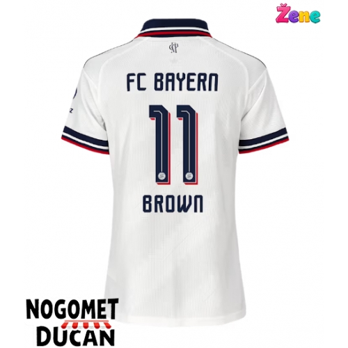 Bayern Munich Nathaniel Brown #11 Gostujuci Dres Ženska 2026-27 Kratak Rukav Bayern Munich Nathaniel Brown #11 Gostujuci Dres Ženska 2026-27 Kratak Rukav