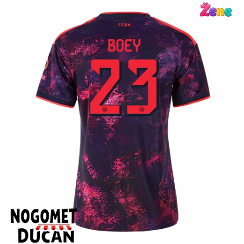 Bayern Munich Sacha Boey #23 Rezervni Dres Ženska 2026-27 Kratak Rukav Bayern Munich Sacha Boey #23 Rezervni Dres Ženska 2026-27 Kratak Rukav