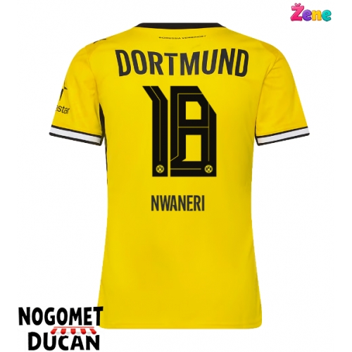 Borussia Dortmund Ethan Nwaneri #18 Domaci Dres Ženska 2026-27 Kratak Rukav Borussia Dortmund Ethan Nwaneri #18 Domaci Dres Ženska 2026-27 Kratak Rukav