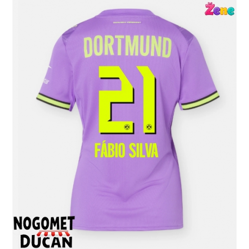 Borussia Dortmund Fabio Silva #21 Rezervni Dres Ženska 2026-27 Kratak Rukav Borussia Dortmund Fabio Silva #21 Rezervni Dres Ženska 2026-27 Kratak Rukav