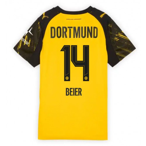Borussia Dortmund Maximilian Beier #14 Domaci Dres Ženska 2025-26 Kratak Rukav Borussia Dortmund Maximilian Beier #14 Domaci Dres Ženska 2025-26 Kratak Rukav