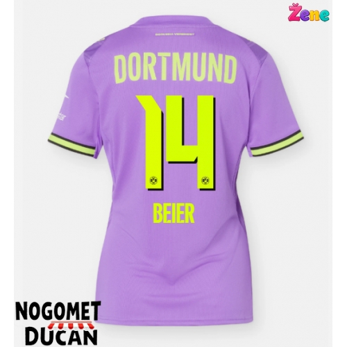 Borussia Dortmund Maximilian Beier #14 Rezervni Dres Ženska 2026-27 Kratak Rukav Borussia Dortmund Maximilian Beier #14 Rezervni Dres Ženska 2026-27 Kratak Rukav