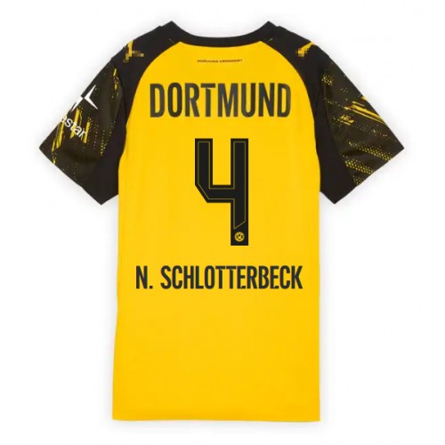 Borussia Dortmund Nico Schlotterbeck #4 Domaci Dres Ženska 2025-26 Kratak Rukav Borussia Dortmund Nico Schlotterbeck #4 Domaci Dres Ženska 2025-26 Kratak Rukav
