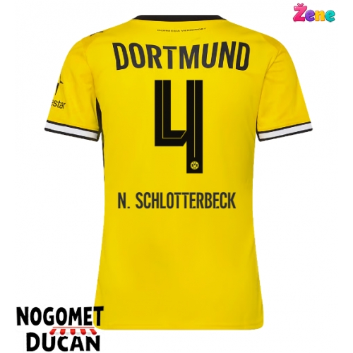 Borussia Dortmund Nico Schlotterbeck #4 Domaci Dres Ženska 2026-27 Kratak Rukav Borussia Dortmund Nico Schlotterbeck #4 Domaci Dres Ženska 2026-27 Kratak Rukav