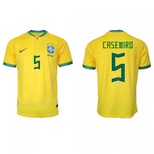 Brazil Casemiro #5 Domaci Dres SP 2022 Kratak Rukav