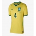 Brazil Marquinhos #4 Domaci Dres Ženska SP 2026 Kratak Rukav Brazil Marquinhos #4 Domaci Dres Ženska SP 2026 Kratak Rukav