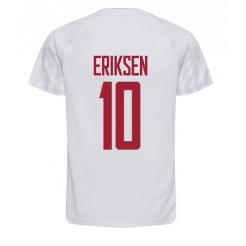 Danska Christian Eriksen #10 Gostujuci Dres SP 2022 Kratak Rukav