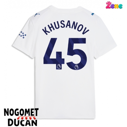 Manchester City Abdukodir Khusanov #45 Rezervni Dres Ženska 2026-27 Kratak Rukav Manchester City Abdukodir Khusanov #45 Rezervni Dres Ženska 2026-27 Kratak Rukav