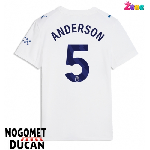 Manchester City Elliot Anderson #5 Rezervni Dres Ženska 2026-27 Kratak Rukav Manchester City Elliot Anderson #5 Rezervni Dres Ženska 2026-27 Kratak Rukav