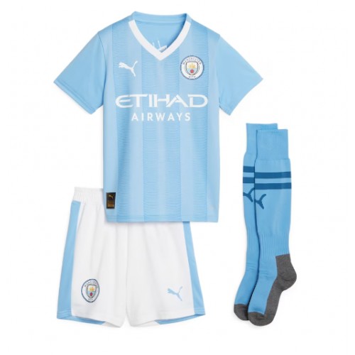 Manchester City Kevin De Bruyne #17 Domaci Dres za djecu 2023-24 Kratak Rukav (+ Kratke hlače)