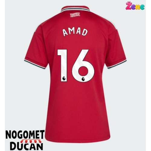 Manchester United Amad Diallo #16 Domaci Dres Ženska 2026-27 Kratak Rukav Manchester United Amad Diallo #16 Domaci Dres Ženska 2026-27 Kratak Rukav