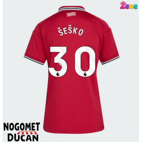 Manchester United Benjamin Sesko #30 Domaci Dres Ženska 2026-27 Kratak Rukav Manchester United Benjamin Sesko #30 Domaci Dres Ženska 2026-27 Kratak Rukav
