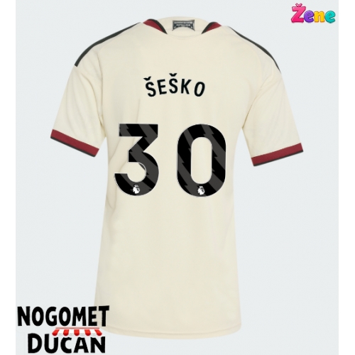 Manchester United Benjamin Sesko #30 Rezervni Dres Ženska 2026-27 Kratak Rukav Manchester United Benjamin Sesko #30 Rezervni Dres Ženska 2026-27 Kratak Rukav