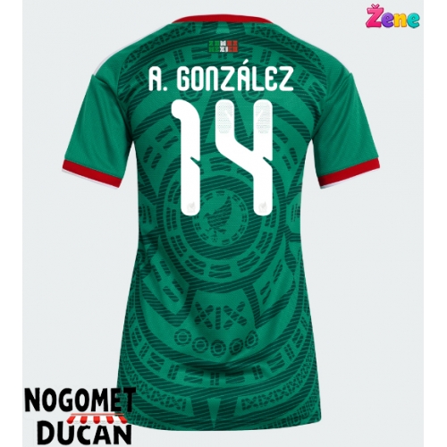 Meksiko Armando Gonzalez #14 Domaci Dres Ženska SP 2026 Kratak Rukav Meksiko Armando Gonzalez #14 Domaci Dres Ženska SP 2026 Kratak Rukav