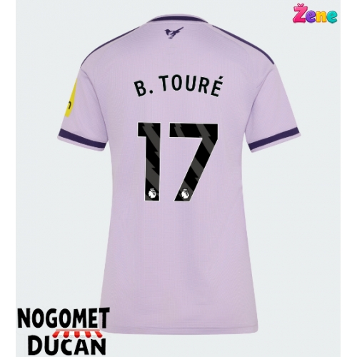 Newcastle United Bazoumana Toure #17 Rezervni Dres Ženska 2026-27 Kratak Rukav Newcastle United Bazoumana Toure #17 Rezervni Dres Ženska 2026-27 Kratak Rukav