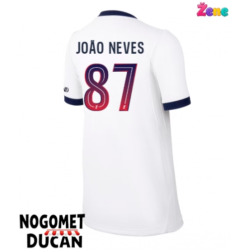 Paris Saint-Germain Joao Neves #87 Gostujuci Dres Ženska 2026-27 Kratak Rukav Paris Saint-Germain Joao Neves #87 Gostujuci Dres Ženska 2026-27 Kratak Rukav