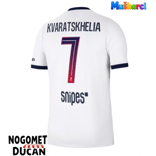 Paris Saint-Germain Khvicha Kvaratskhelia #7 Gostujuci Dres 2026-27 Kratak Rukav Paris Saint-Germain Khvicha Kvaratskhelia #7 Gostujuci Dres 2026-27 Kratak Rukav