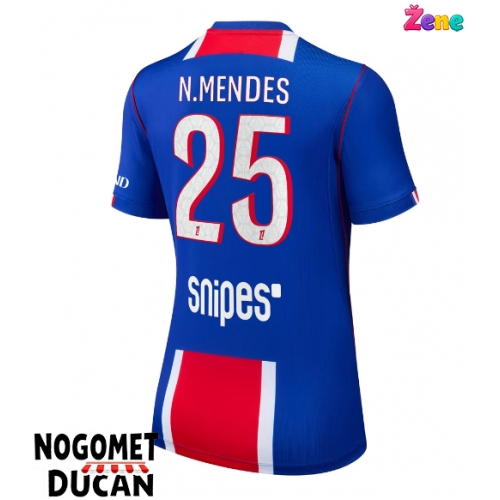 Paris Saint-Germain Nuno Mendes #25 Domaci Dres Ženska 2026-27 Kratak Rukav Paris Saint-Germain Nuno Mendes #25 Domaci Dres Ženska 2026-27 Kratak Rukav