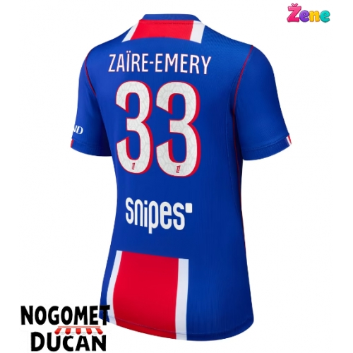 Paris Saint-Germain Warren Zaire-Emery #33 Domaci Dres Ženska 2026-27 Kratak Rukav Paris Saint-Germain Warren Zaire-Emery #33 Domaci Dres Ženska 2026-27 Kratak Rukav