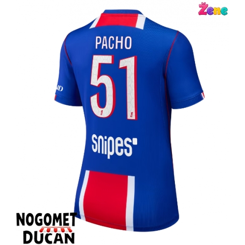 Paris Saint-Germain Willian Pacho #51 Domaci Dres Ženska 2026-27 Kratak Rukav Paris Saint-Germain Willian Pacho #51 Domaci Dres Ženska 2026-27 Kratak Rukav