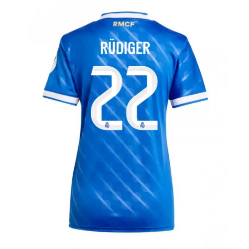 Real Madrid Antonio Rudiger #22 Rezervni Dres Ženska 2025-26 Kratak Rukav Real Madrid Antonio Rudiger #22 Rezervni Dres Ženska 2025-26 Kratak Rukav