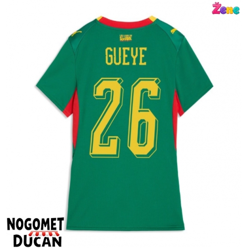 Senegal Pape Gueye #26 Gostujuci Dres Ženska SP 2026 Kratak Rukav Senegal Pape Gueye #26 Gostujuci Dres Ženska SP 2026 Kratak Rukav