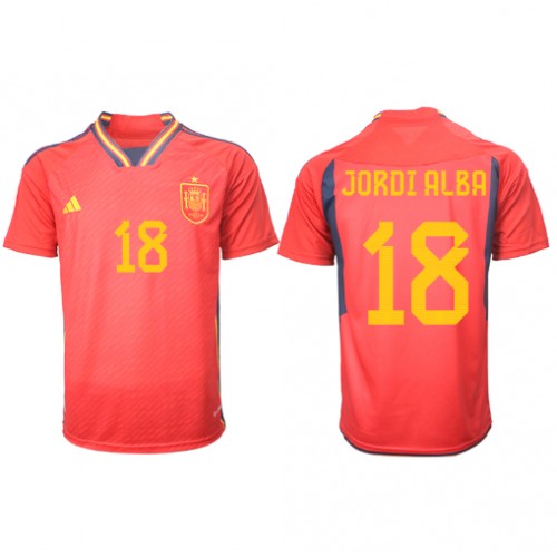 Španjolska Jordi Alba #18 Domaci Dres SP 2022 Kratak Rukav
